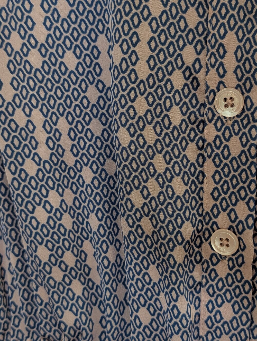 Equipment Femme Sleeveless Silk-Look Maxi Shirt Dress Blue Geometric Print - Picture 3 of 6